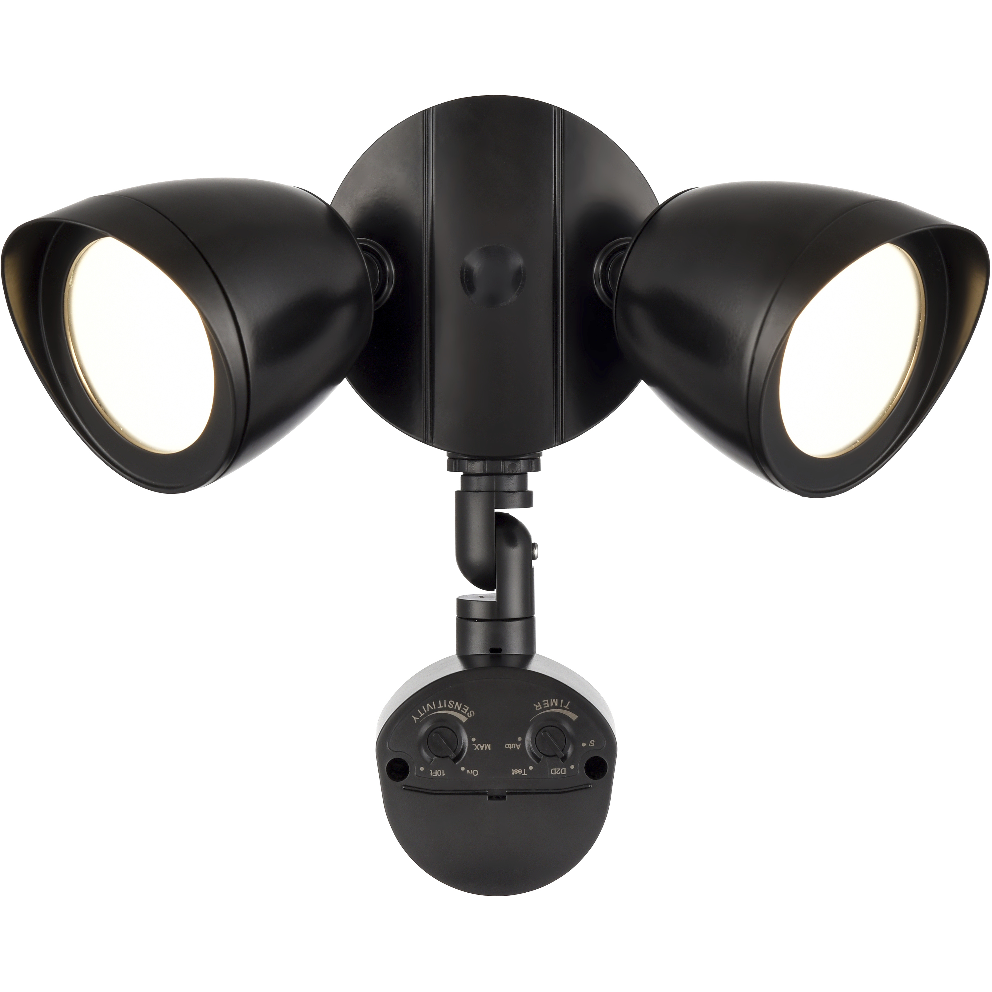 Twin Head LED 7 inch Powder Coated Black Outdoor Security Flood Light